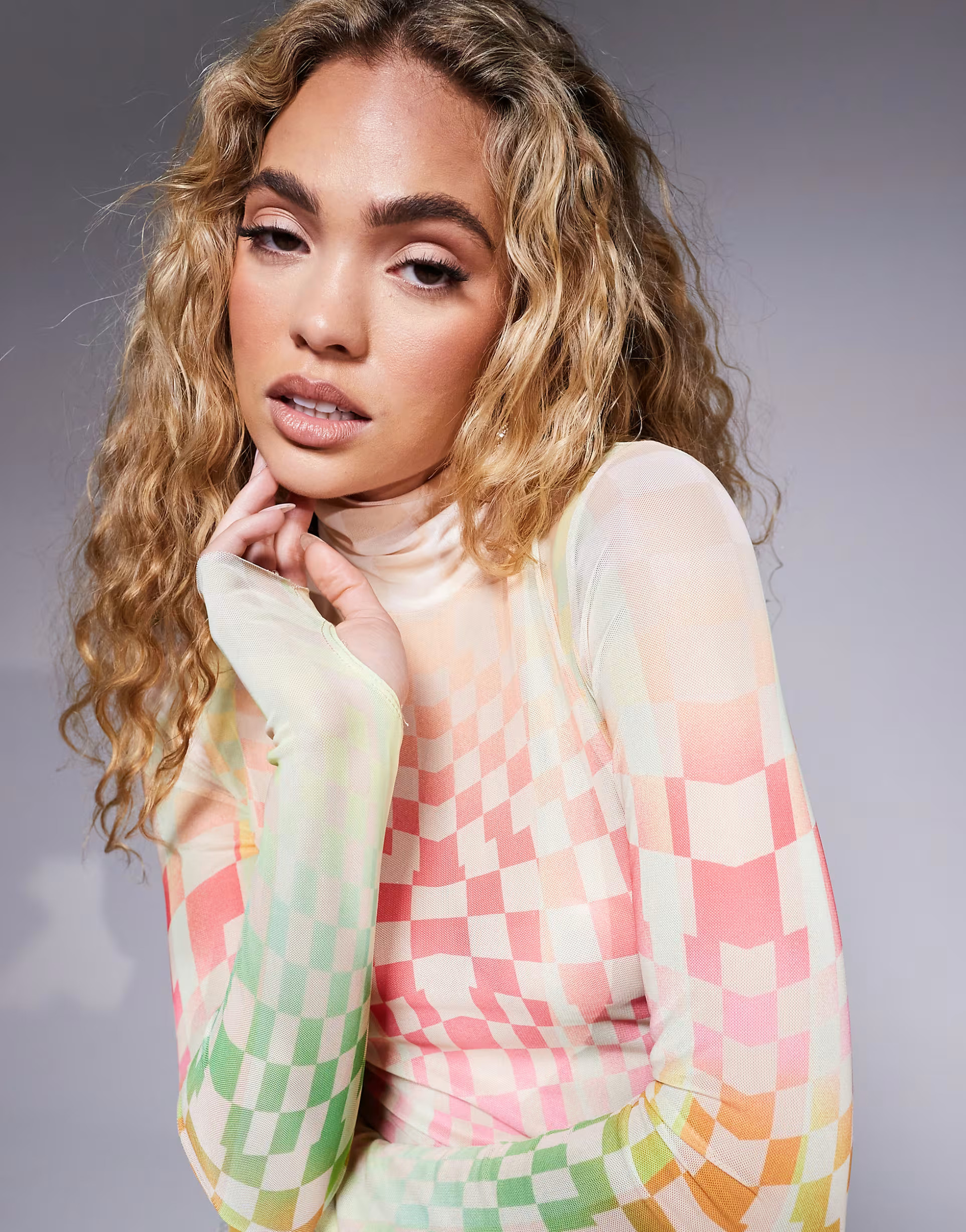 AFRM long sleeve mesh top in pastel ombre | ASOS | ASOS (Global)