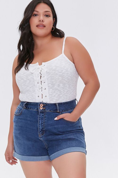 Plus Size Cuffed Denim Shorts | Forever 21 (US)
