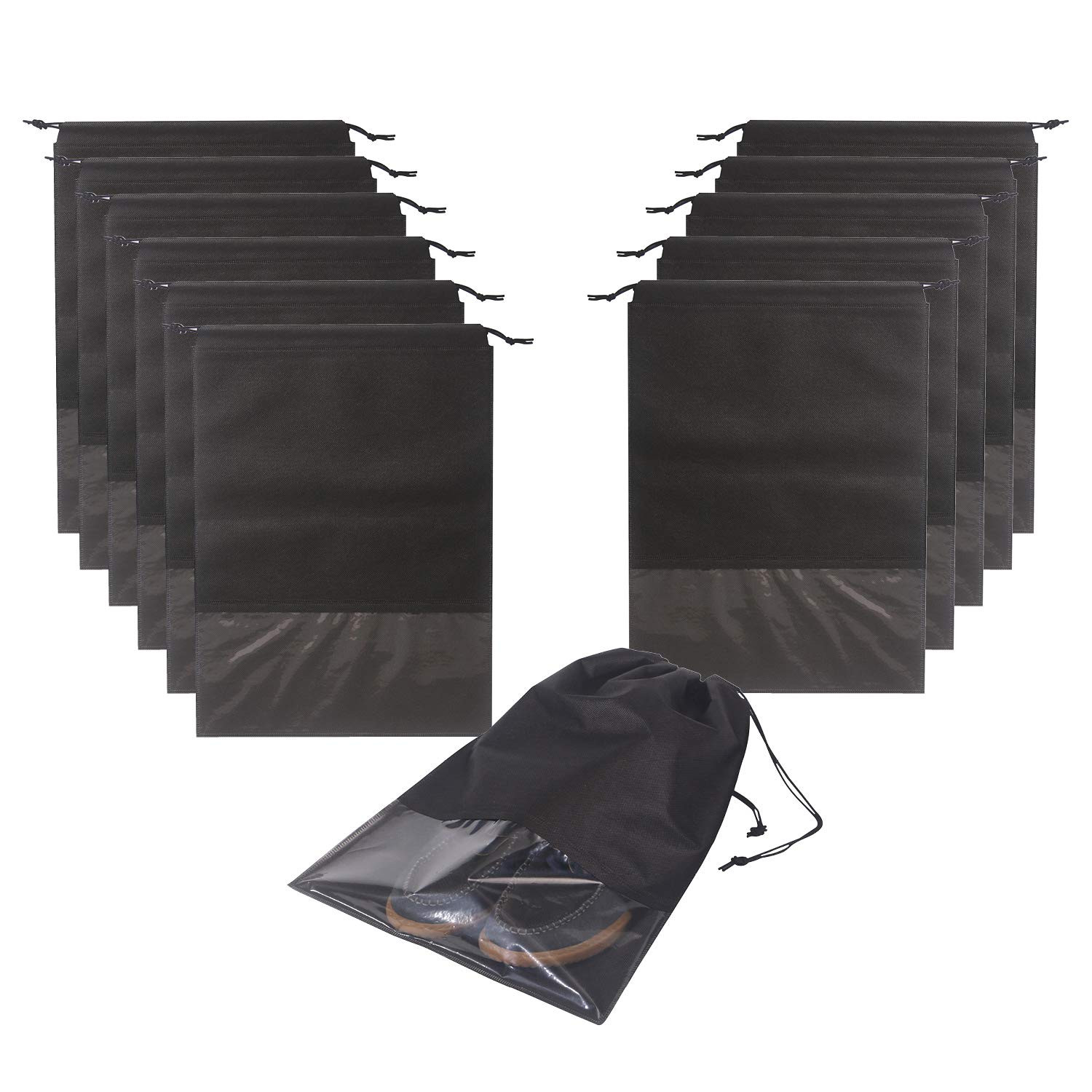 12PCS Travel Shoe Bags with Rope for Men and Women Large Shoes Pouch Storage Packing Organizers, ... | Amazon (US)