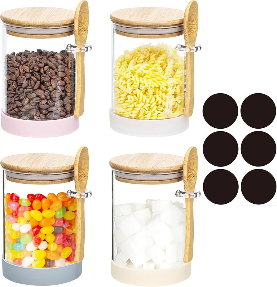 Glass Food Storage Containers with Lid17fl.oz, Glass Jars with Airtight Lid, Clear Food Storage J... | Amazon (US)