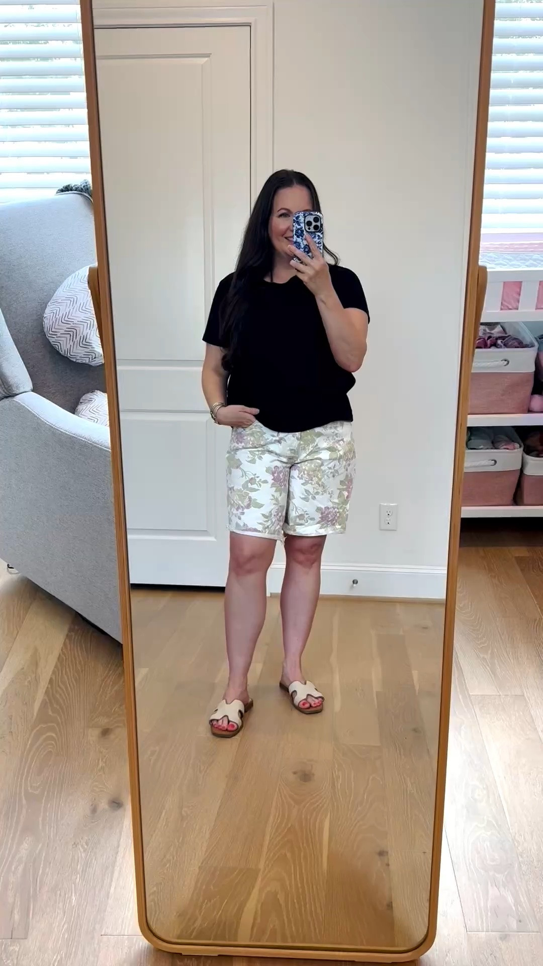 These pink and white floral denim Bermuda shorts are such a fun way to add a pop of color to your wardrobe while keeping your look effortless. Paired with a classic black tee, this easy summer outfit is perfect for everyday wear, weekend plans, or your next getaway. If you’re looking for comfortable vacation outfits, flattering summer outfits over 40, or elevated mom style, these floral Bermuda long shorts are a standout piece that’s easy to style with basics all season long.

#LTKSeasonal #LTKOver40 #LTKPetite