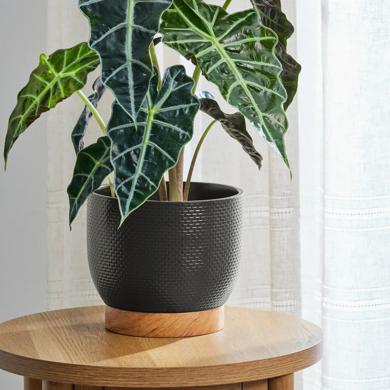 Better Homes and Gardens 8 inch Channing Woven Black Ceramic Planter | Walmart (US)