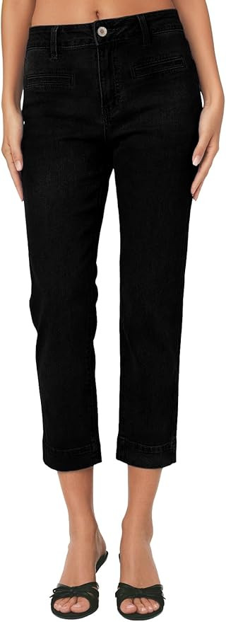 Sidefeel Women's Capri Jeans High Waist Stretchy Skinny Jeans Casual Summer Trendy Cropped Pants ... | Amazon (US)