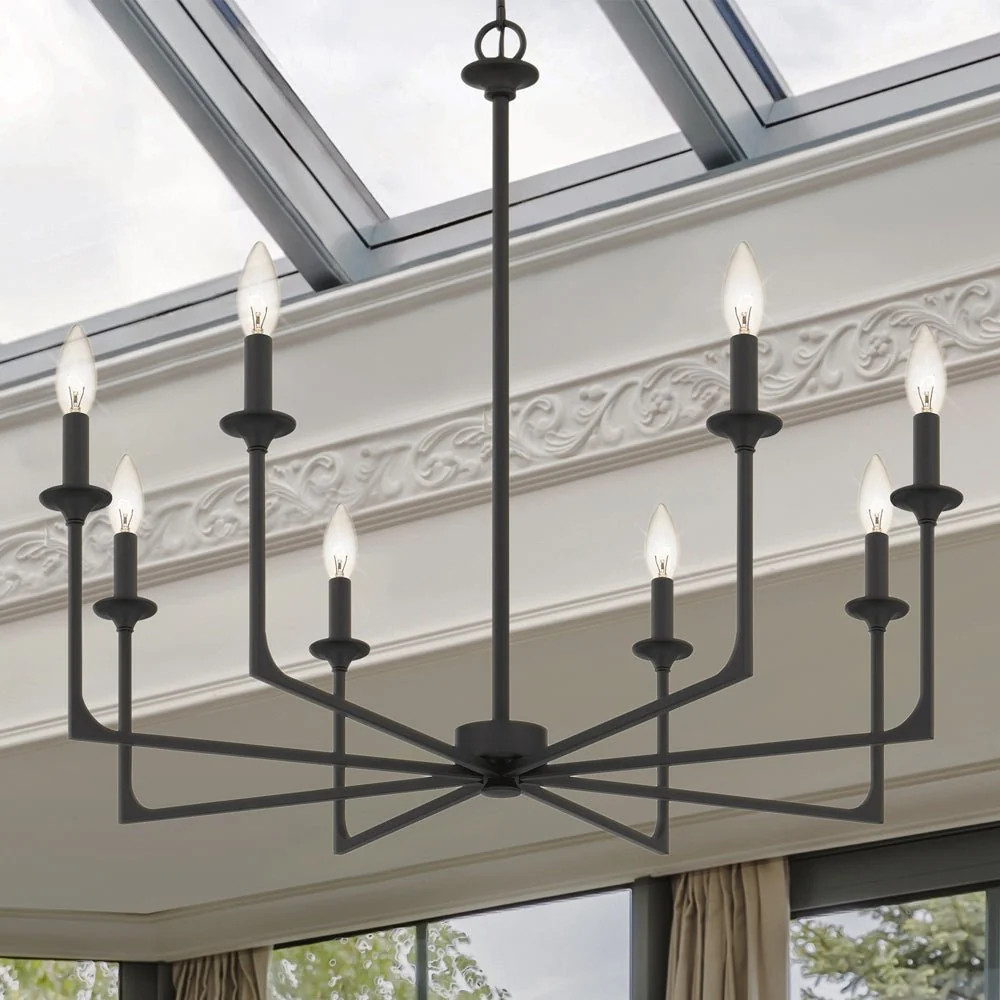UQL4987 Transitional Indoor Chandelier, 28.00''H x 32.00''W x 32.00''D, Matte Black Finish, Keswi... | Urban Ambiance, Inc.