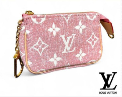 Louis Vuitton Monogram Jacquard Denim Micro Pochette Accessoires Pink | eBay US