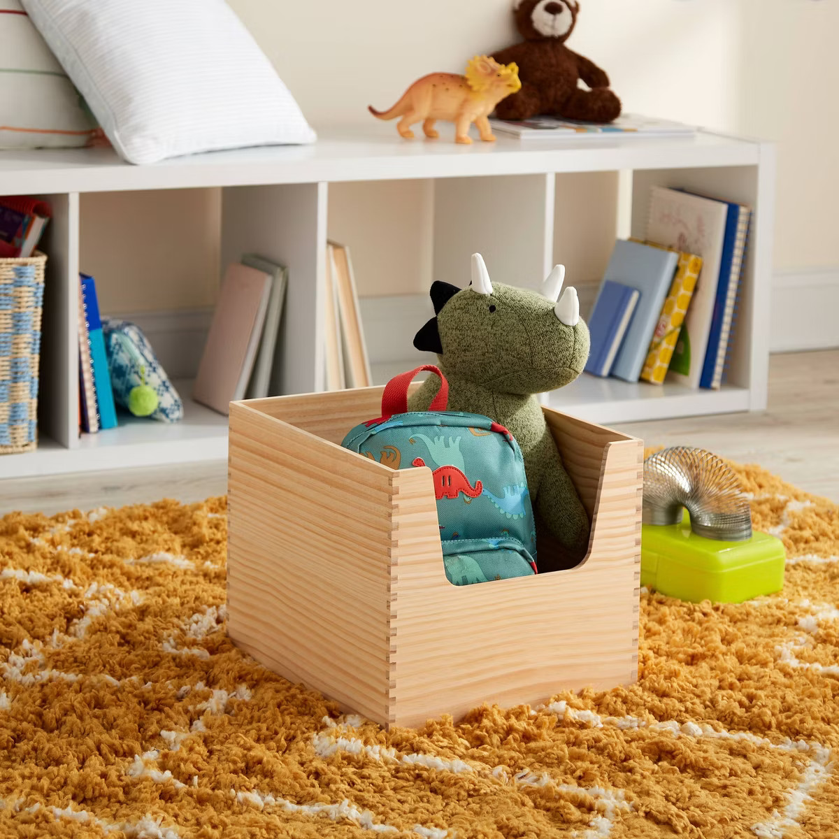 Stackable Kids' Wood Storage Bin Natural - Pillowfort™ | Target