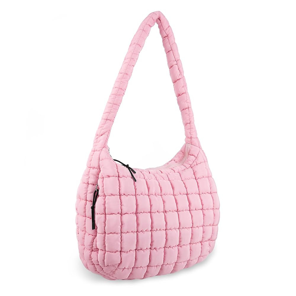 Quilted Puffer Tote Bag Purse Puffy Crossbody Shoulder Bag,Lightweight Nylon Hobo Bag Puffer Carr... | Amazon (US)