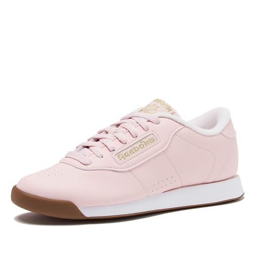 Reebok Princess Sneakers for Women, Comfortable Walking or Tennis Womens Shoes, Pink/White/Gold Metallic, 11 | Amazon (US)
