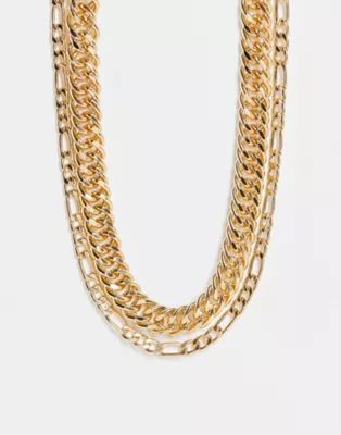 Pieces mixed chain necklace in gold | ASOS (Global)
