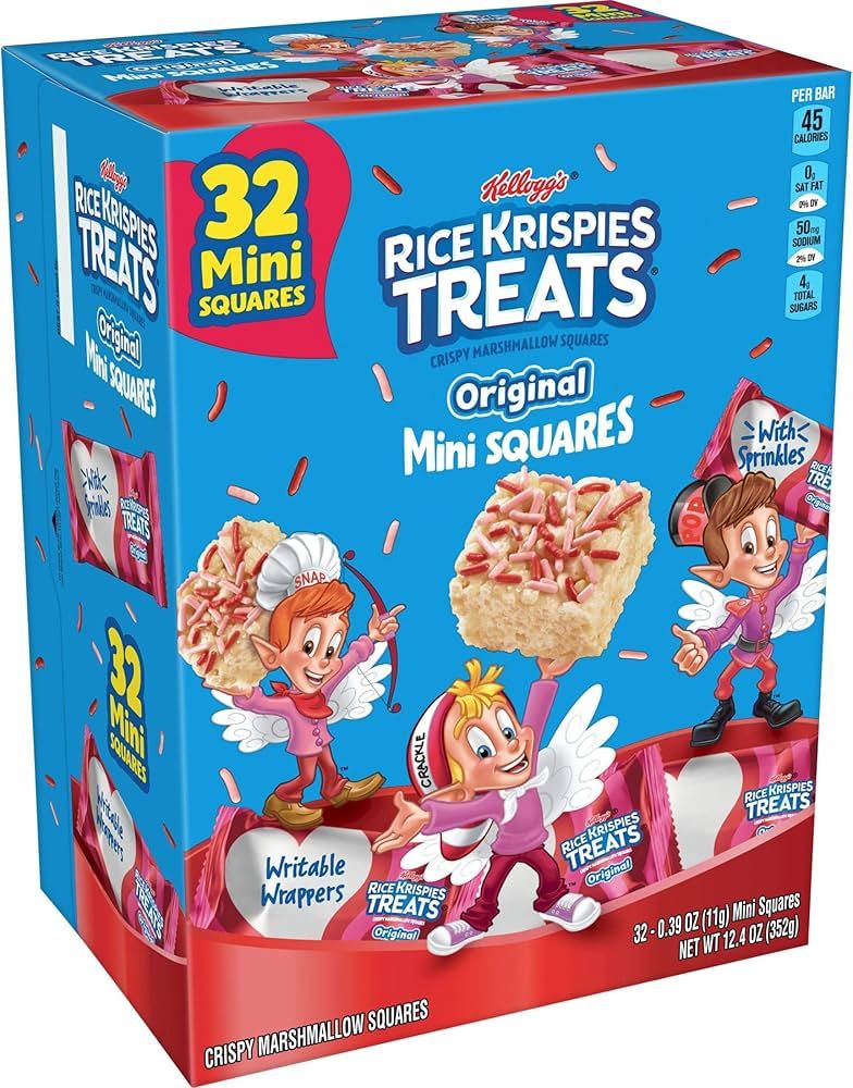 Amazon.com: Rice Krispies Treats Mini Marshmallow Snack Bars, Valentine's Day Treats, Kids Snacks... | Amazon (US)