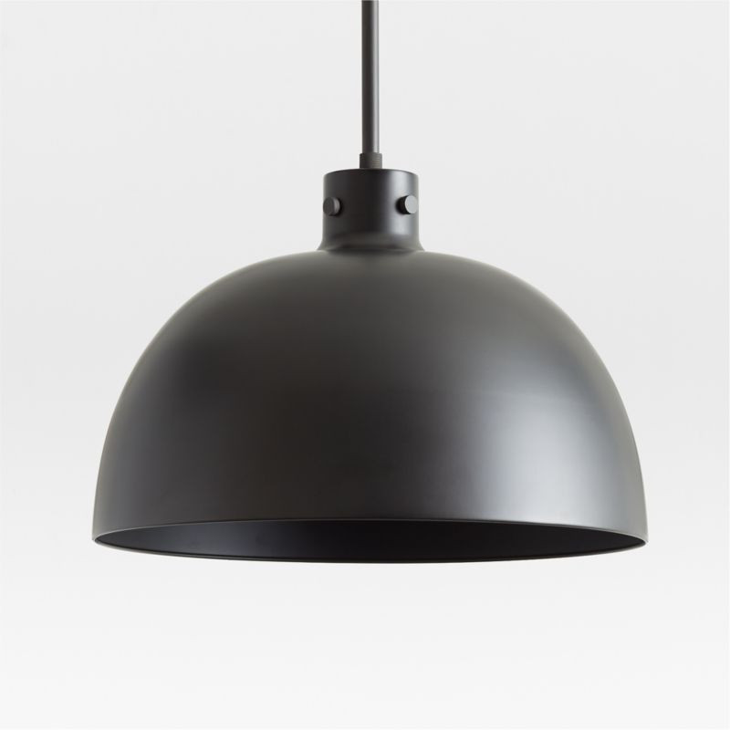 Dakota Black Pendant Light with Large Black Dome + Reviews | Crate & Barrel | Crate & Barrel
