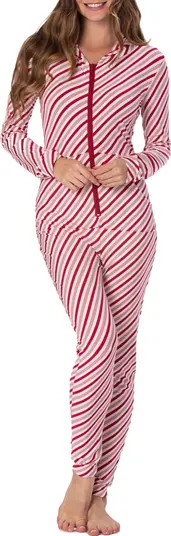 KicKee Pants Holiday Candy Cane Hooded Jumpsuit | Nordstrom | Nordstrom