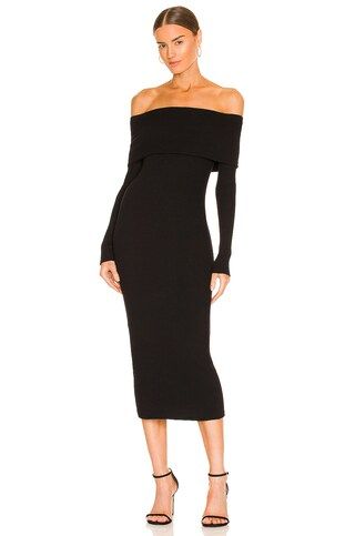 Enza Costa Sweater Knit Off The Shoulder Dress in Black from Revolve.com | Revolve Clothing (Global)