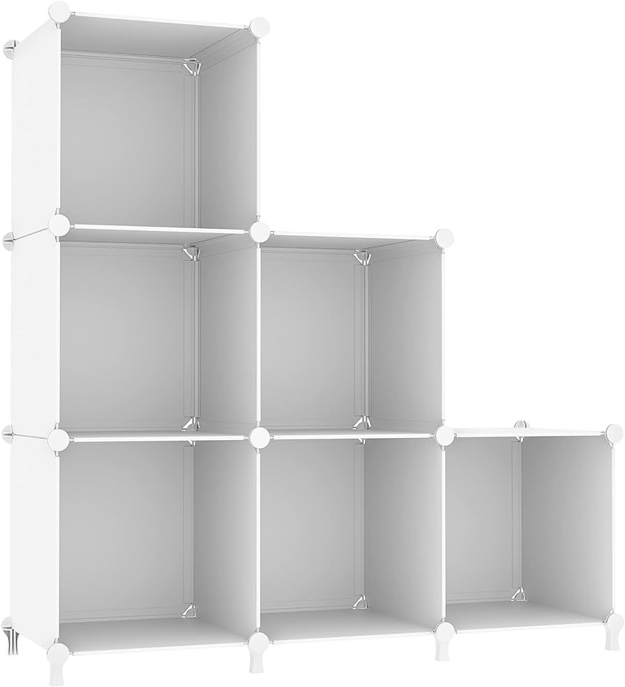 AWTATOS Cube Storage Organizer, Shelves Bookshelf, 6 Cube Closet Organizers and Storage, DIY Stac... | Amazon (US)