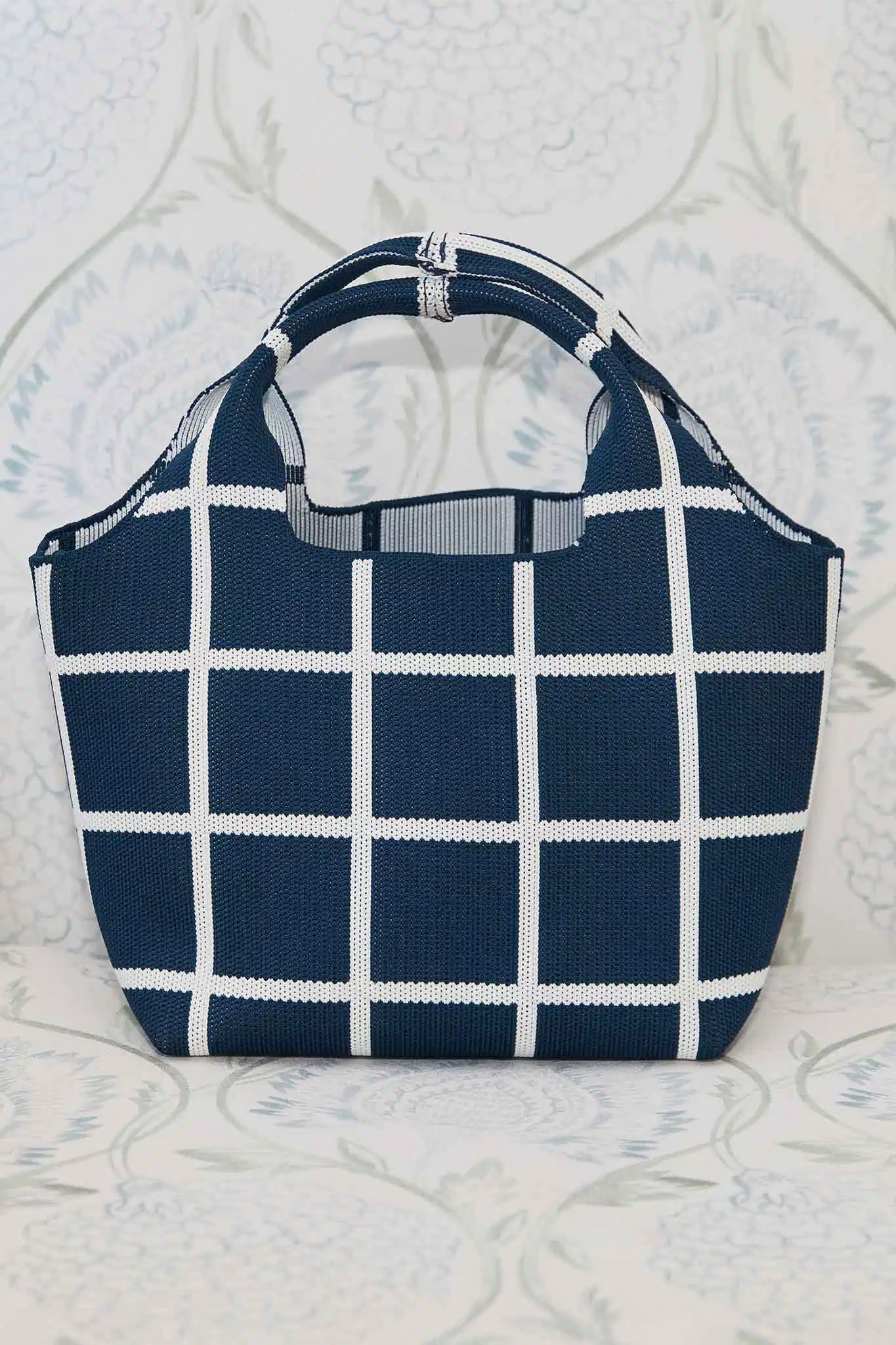 Robbie Navy Woven Bucket Bag | Avara