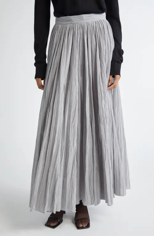 TOTEME Semisheer Plissé Maxi Skirt in Pale Grey at Nordstrom, Size 6 Us | Nordstrom