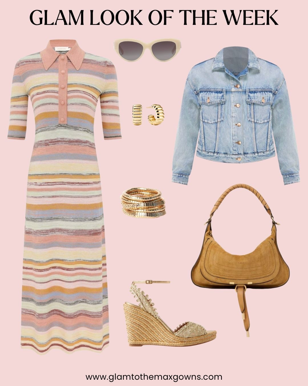 💝 Glam Look of the Week, Vol. 41 💝
This week’s look is all about daytime casual glam. Loving this striped knit polo dress, and I’m so ready for sandals and sunglasses season. ☀️
If you need a layer, a jean jacket adds a cool, laid-back finish. Now you’re all set for whatever the weekend throws your way! 

@zimmermann @chloe @aquazzura @inkalloy @mejuri @dolcegabbana @tuckernuck 

#glamlookoftheweek #stripedress #stripeddress #polodress #daydress #daydresses #springdress #springdresses #mididress #mididresses #brunchdress #weekenddress #casualdress #jeanjacket #wedgesandals #suedebag #goldjewelry #styletips #styleinspiration #stylingtipsforwomen #stylingtips #stylingideas  #fashionblog #fashion_blogger #glamtothemaxgowns


#LTKootd