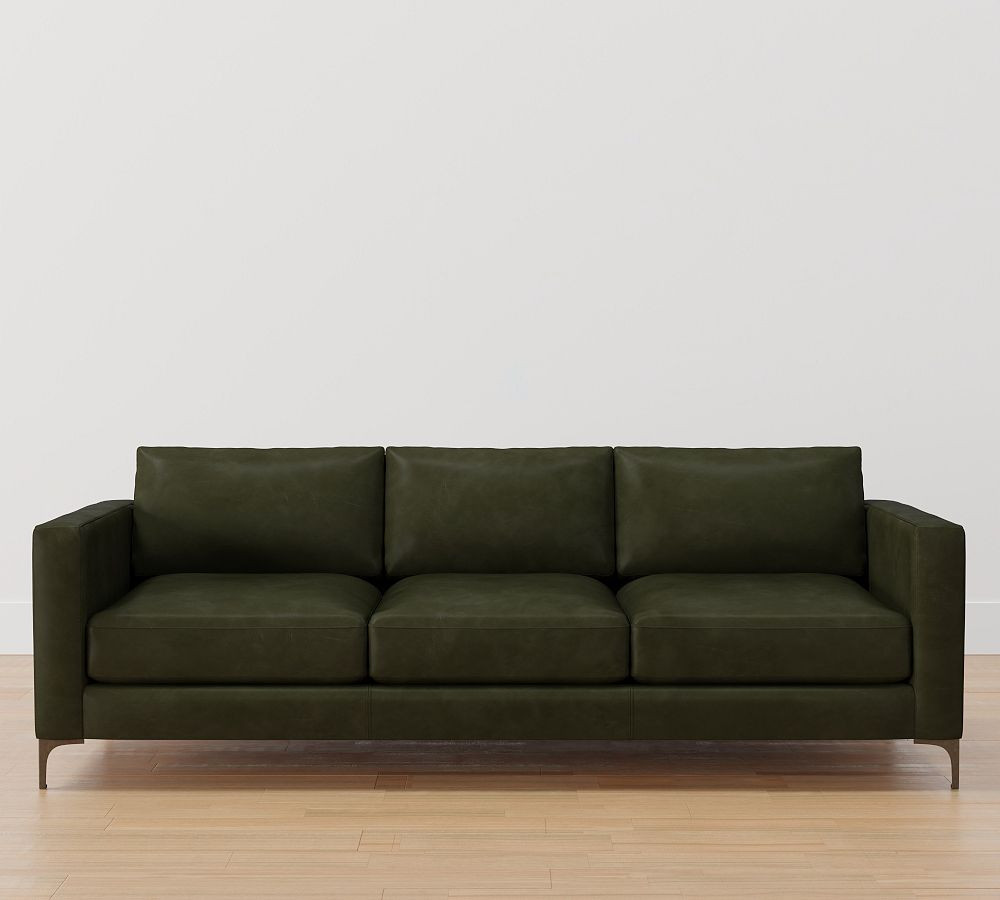 Jake Leather Sofa (63"&ndash;96") | Pottery Barn (US)