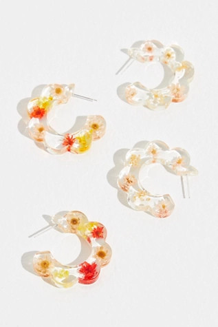 Twisted Pressed Flower Hoops | Free People (Global - UK&FR Excluded)