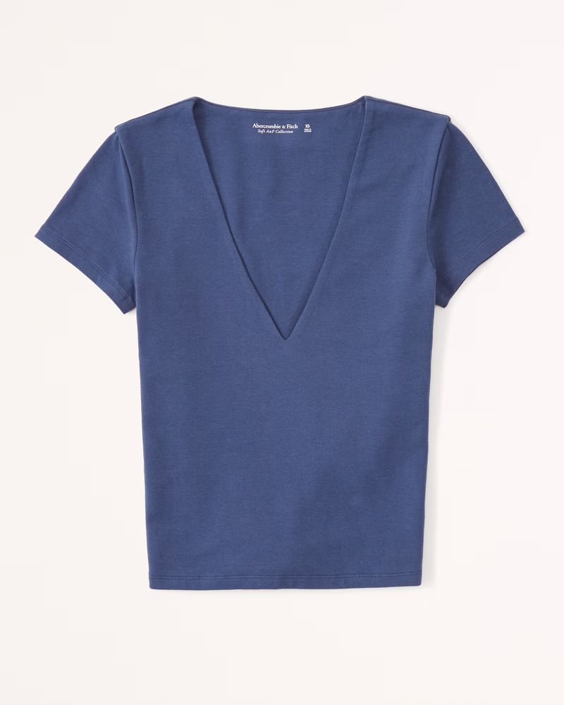 Cotton Seamless Fabric V-Neck Tee | Abercrombie & Fitch (US)