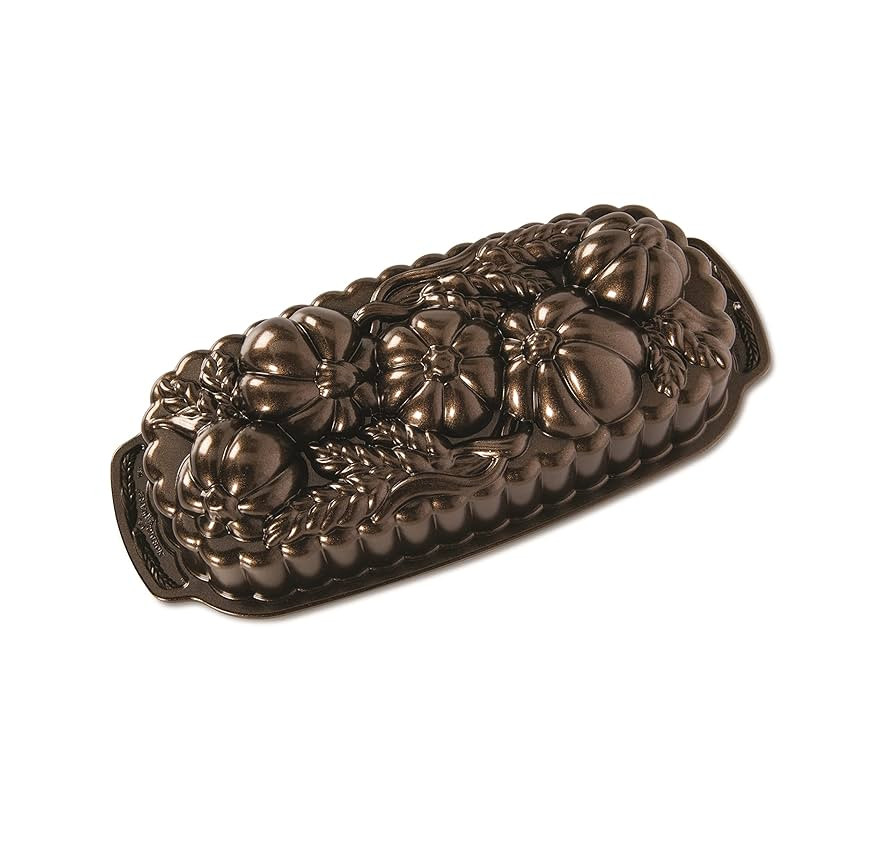 Nordic Ware 93448 Wheat & Pumpkin Cast Loaf Pan, 6 Cup Capacity, Bronze | Amazon (US)