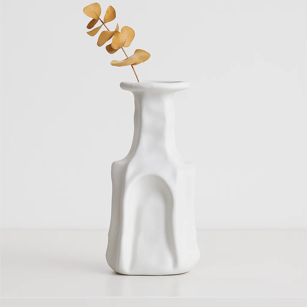 Sleek White Vase for Modern Home Decor – Stylish Table Vase for Living Room, Bedroom, or Office... | Wayfair North America