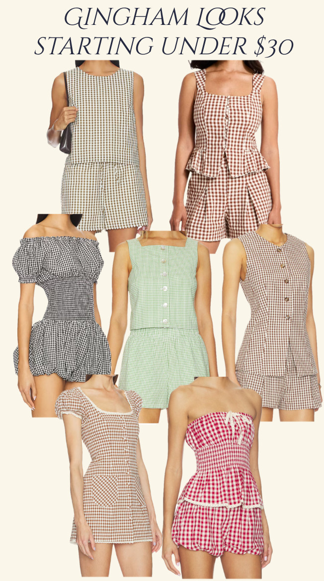 Gingham sets for the warmer weather we've been having! Starting under $30! Most pieces sold separately, so you can mix sizes.
.........
Revolve haul revolve bestsellers target gingham set gingham shirts halt top Gingham tank top gingham romper graduation dress graduation outfit summer outfit summer look casual spring outfit spring trends summer trends plus size shorts smocked romper smocked look target finds target fashion Walmart fashion Walmart finds Walmart dupe target dupe gingham dress mini dress midi dress outfit under $50 summer look under $50 spring look under $50 Europe trip style Europe style 90s style matching set matching outfit bridal shower look vest button down linen set gingham skirt gingham skort maxi skirt midi skirt mini skirt 

#LTKTravel #LTKFestival #LTKootd