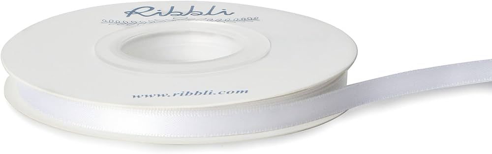 Ribbli Double Faced White Satin Ribbon,1/4” x Continuous 25 Yards,Use for Bows Bouquet,Gift Wra... | Amazon (US)