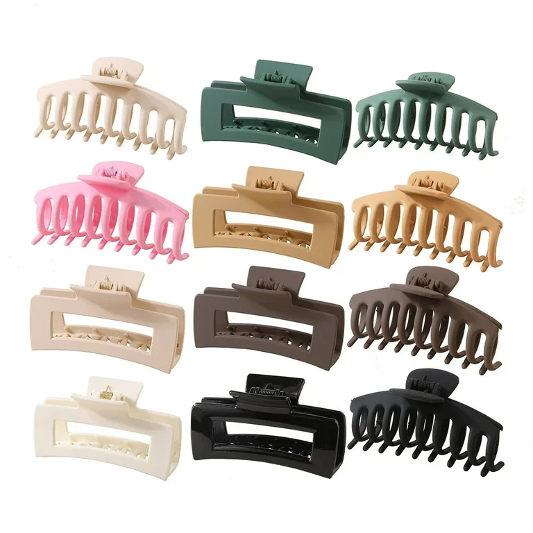 SAIDESI Hair Claw Clips for Women Thick and Thin Hair Accessories 12 Pack | Walmart (US)