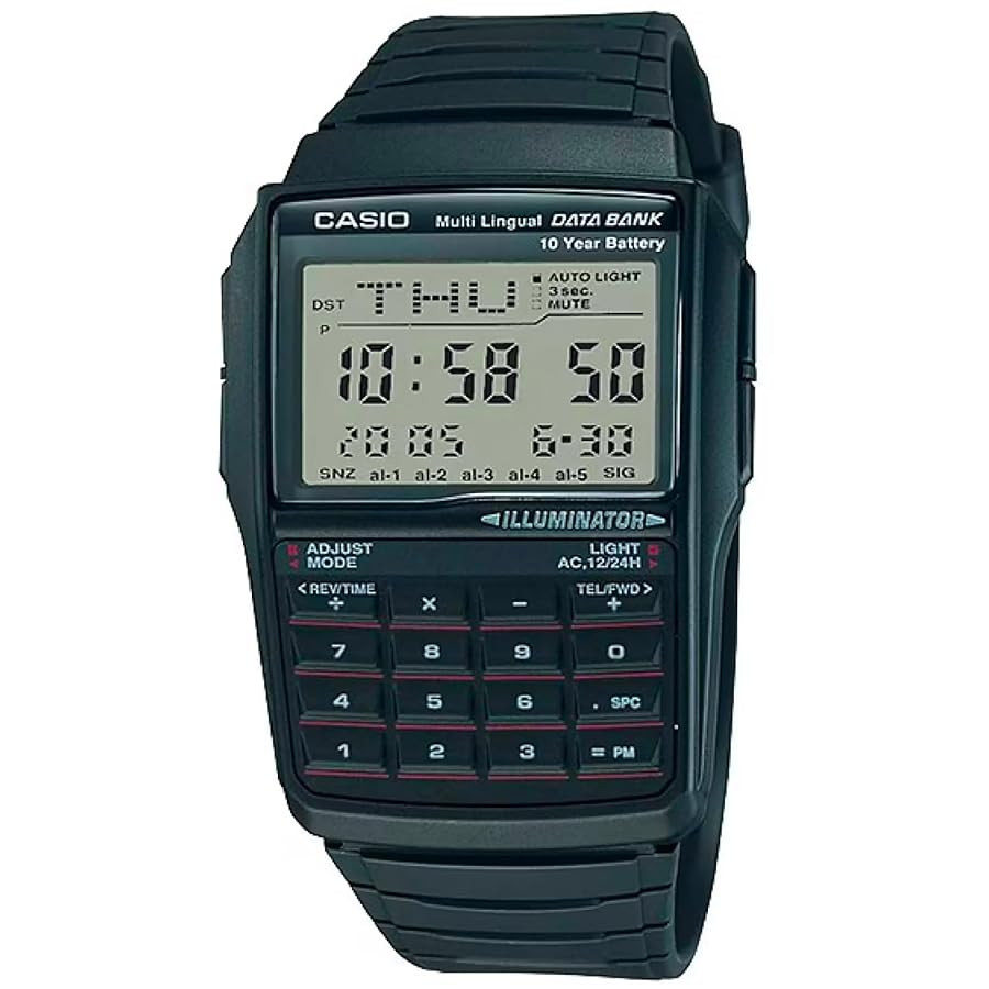 Casio Men's Vintage DBC32-1A Data Bank White Digital Watch | Amazon (US)