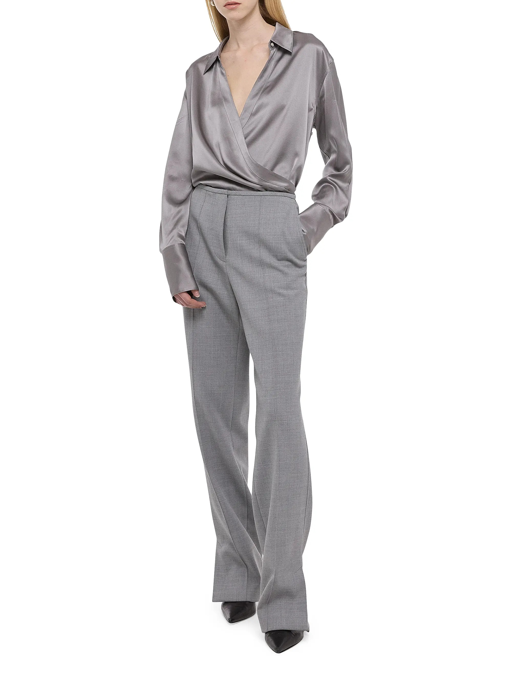 Low-Rise Pintuck Trousers | Saks Fifth Avenue