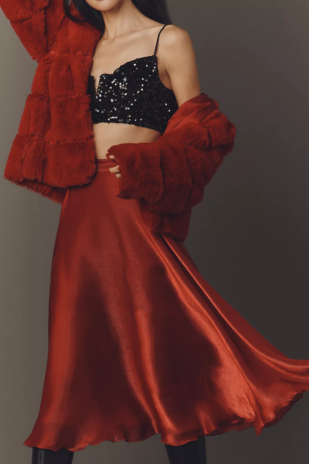 Bl-nk Marea Shine Midi Skirt | Anthropologie (US)