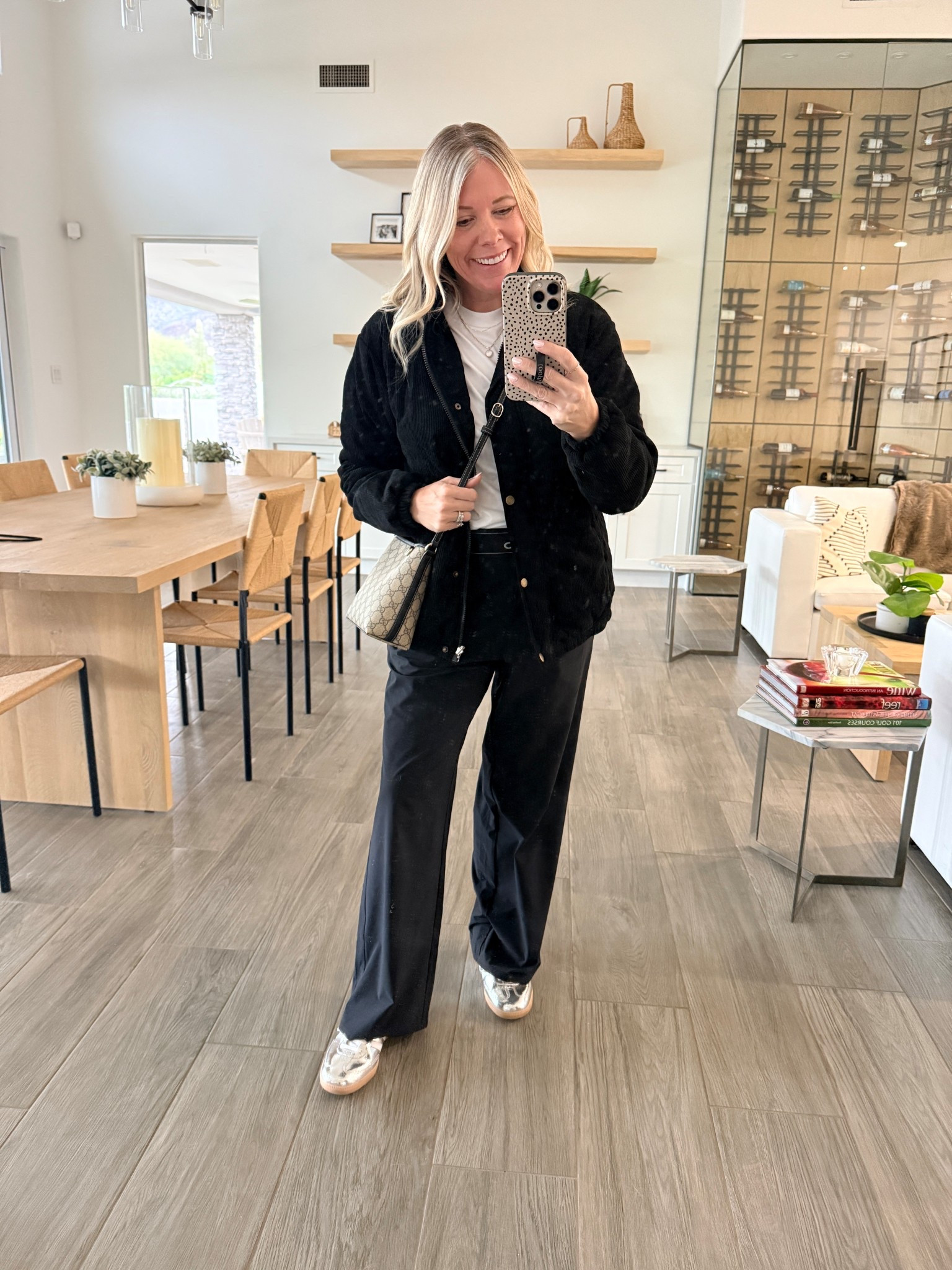 Size xxs alo pants.  I went down two sizes they run super big. Small white vuori tshirt, small corduroy jacket. 7.5 silver adidas sambas 



#LTKmomlife #LTKActive #LTKootd