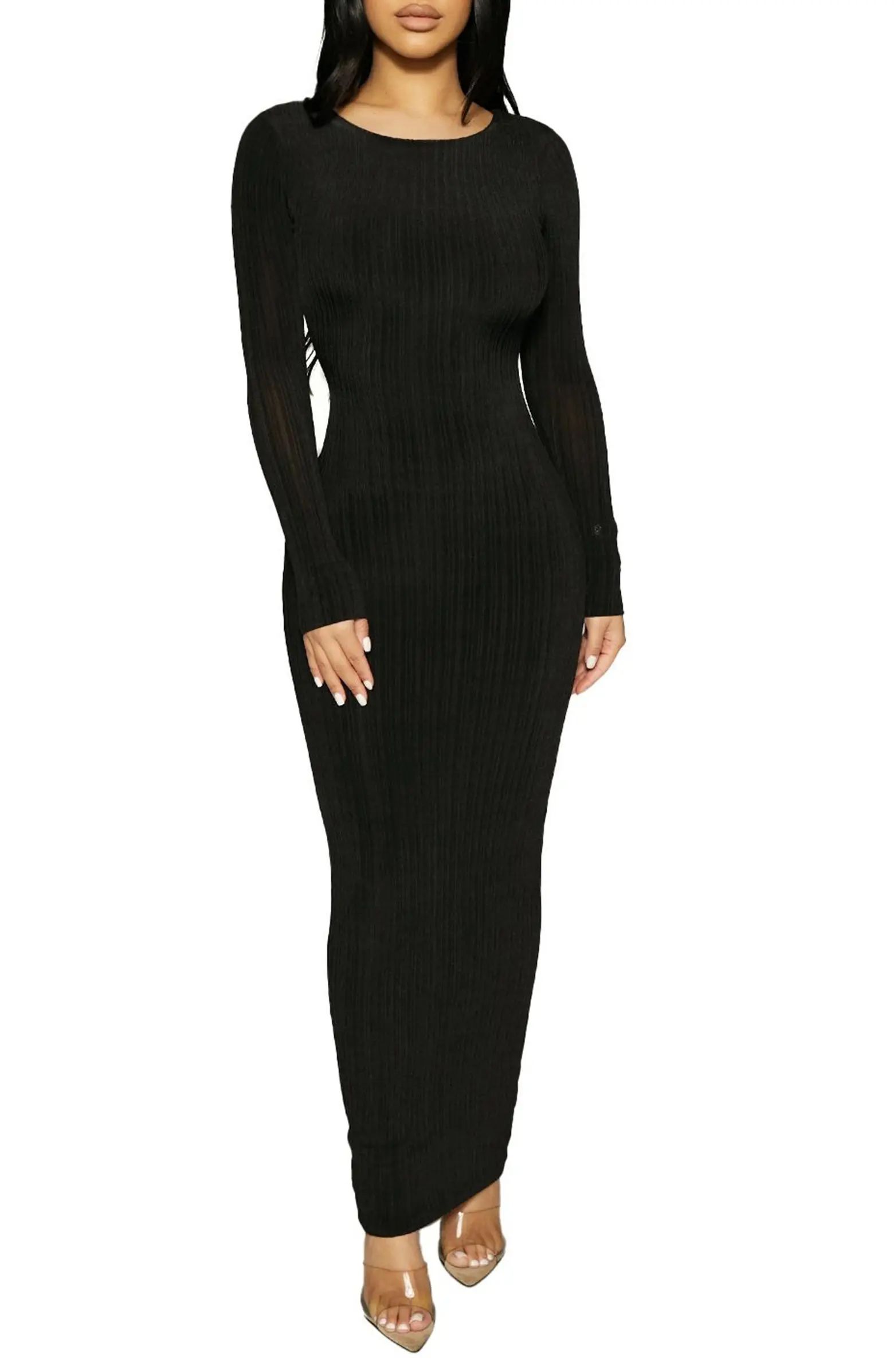 Naked Wardrobe Figure It All Out Long Sleeve Dress | Nordstrom | Nordstrom