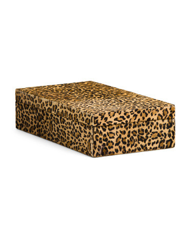 3.5x7.5x13 Leather Cheetah Textured Box | TJ Maxx