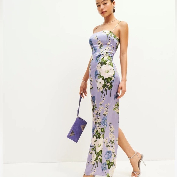 Reformation Frankie Silk Dress in Garden Soiree *NWT* | Poshmark