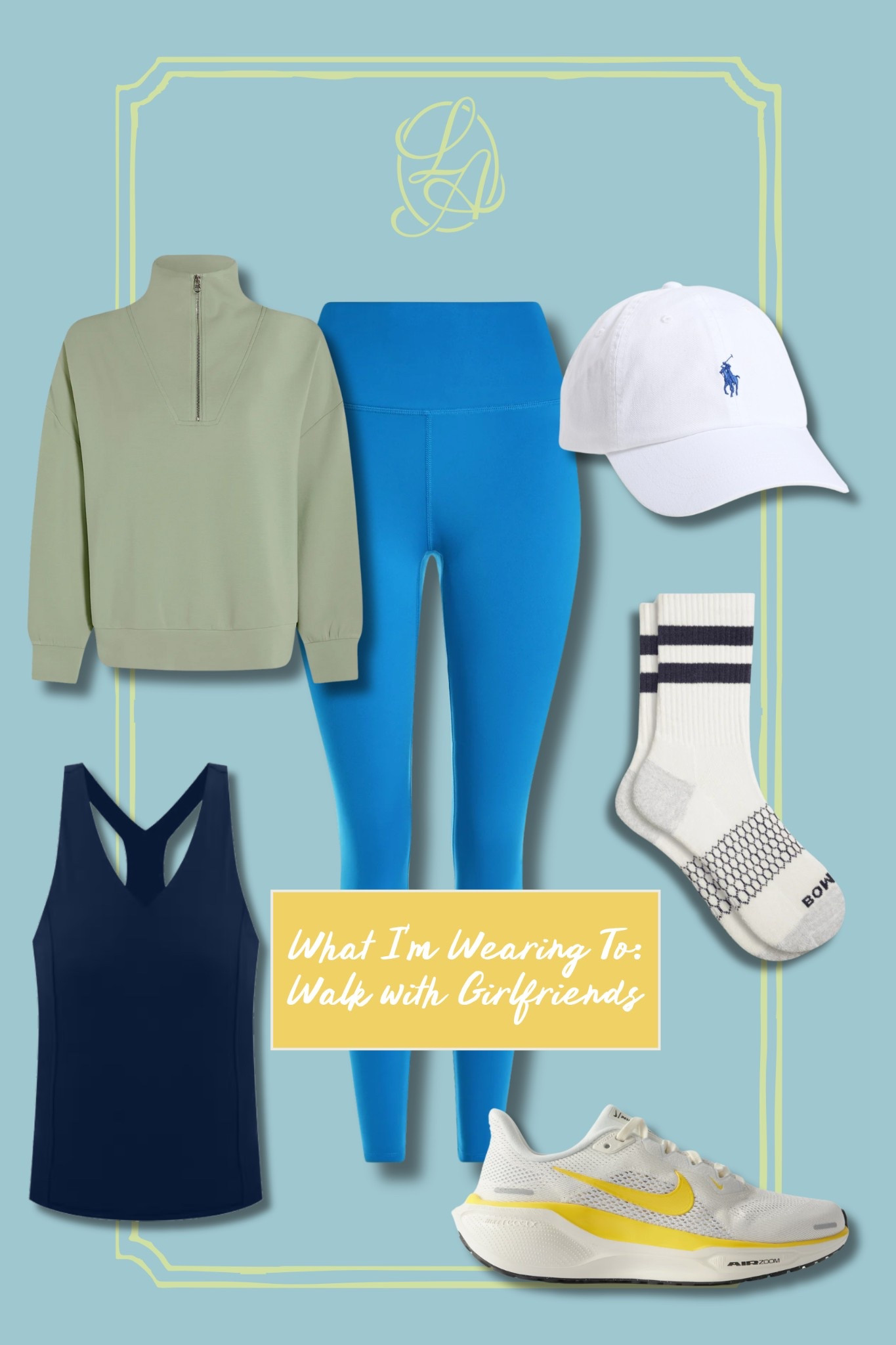 Morning walk with girlfriends! Obsessed with these yellow Nikes 💛