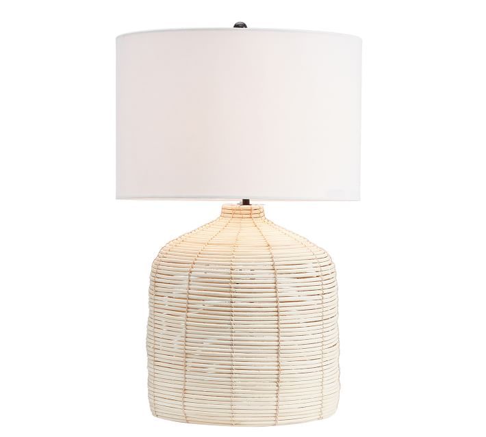 Cambria Seagrass Table Lamp with XL SS Gallery Shade, Large | Pottery Barn (US)