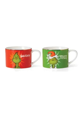 Lenox Grinchie Gifts Naughty & Nice Mug Set | Belk