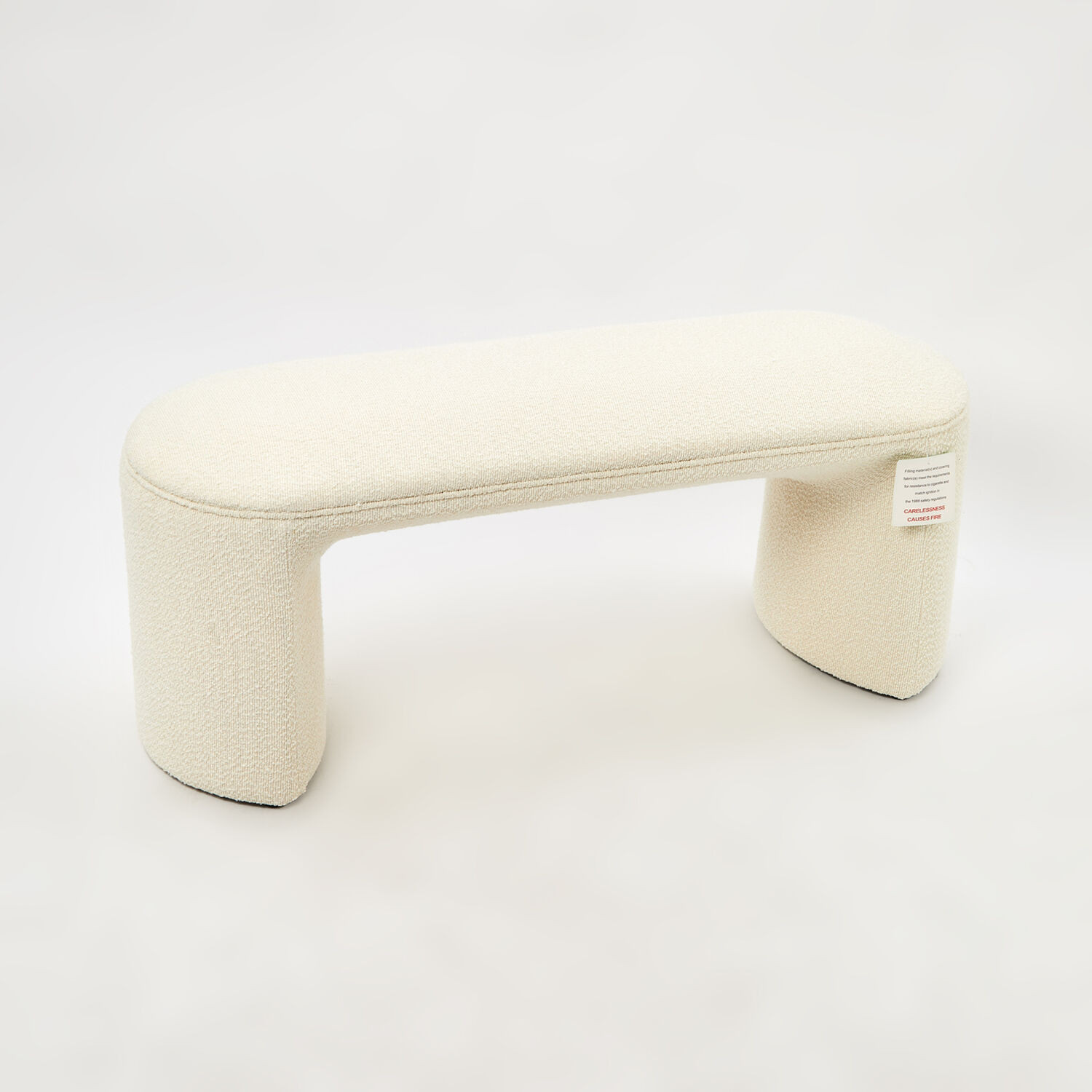 Cream Boucle Bench 46x110cm | TK Maxx