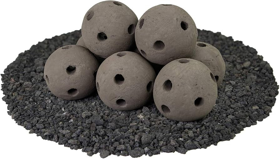 Hollow Ceramic Fire Balls | Set of 8 | Modern Accessory for Indoor and Outdoor Fire Pits or Firep... | Amazon (US)