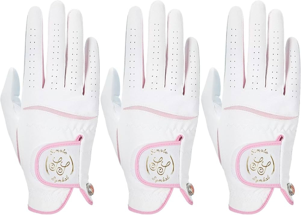 Women's Golf Glove Three Pack,Left Hand Right Hand Small/Medium/Large/XL,White Microfiber with So... | Amazon (US)