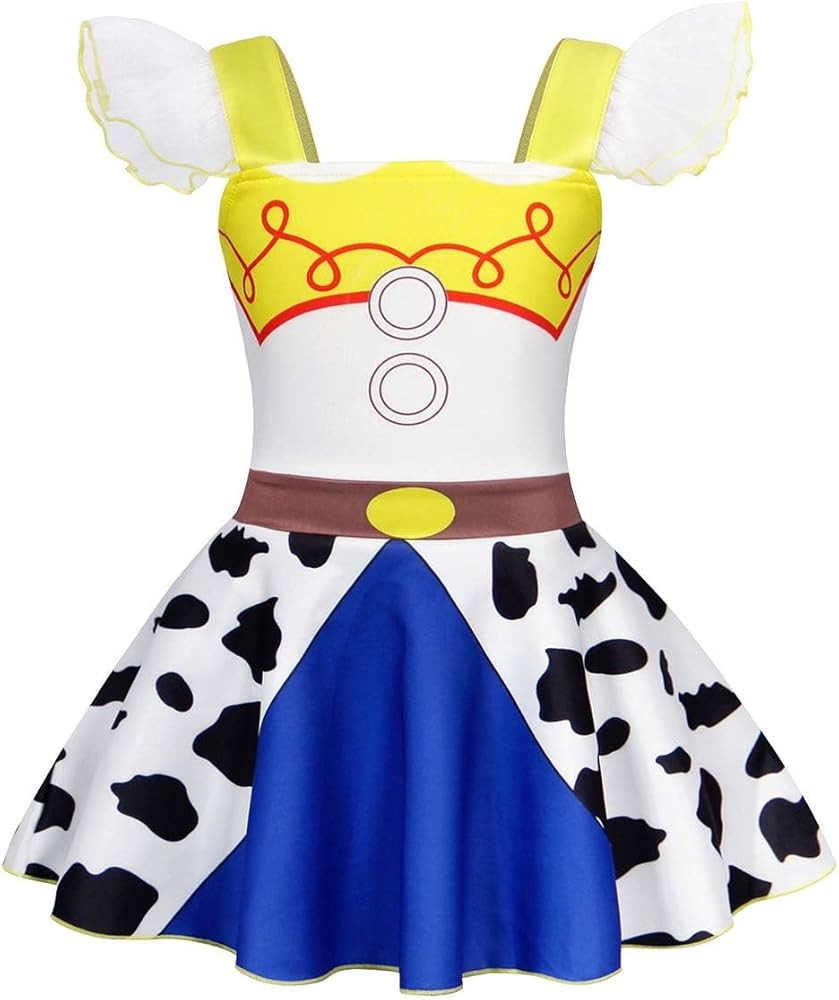 Jurebecia Princess Costume for Little Girls Cowgirls Dress Up Halloween Birthday Party Lace Ruffl... | Amazon (US)