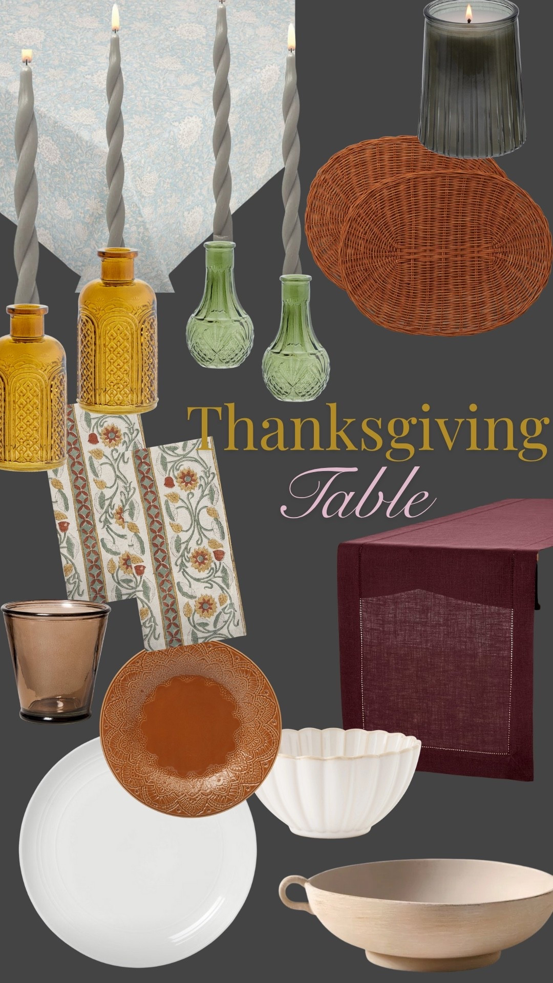 A beautiful Thanksgiving tablescape using mixed patterns and colors to bring warmth and texture to your guests seats!

#LTKHoliday #LTKHome #LTKSeasonal