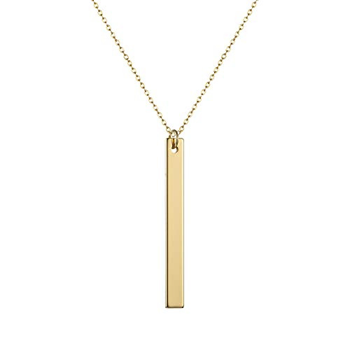 itianxi Gold Y Necklaces for Women,18K Gold Plated Bar Pendant Necklace,Dainty Long Lariat Chain Vertical Necklace for Women | Amazon (US)