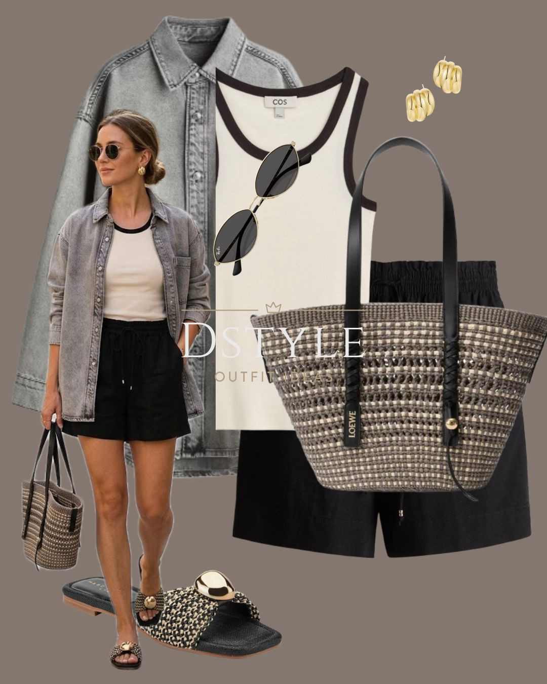 Throwing a grey washed denim shirt over a classic contrast-trim tank top and black linen shorts. The perfect laid-back weekend aesthetic. ☕️ 

 #DenimShirt #SummerLayering #CasualOutfits #MinimalistFashion #EverydayStyle

#LTKootd