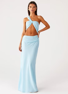 Cindelle One Shoulder Maxi Dress - Turquoise | Peppermayo (Global)
