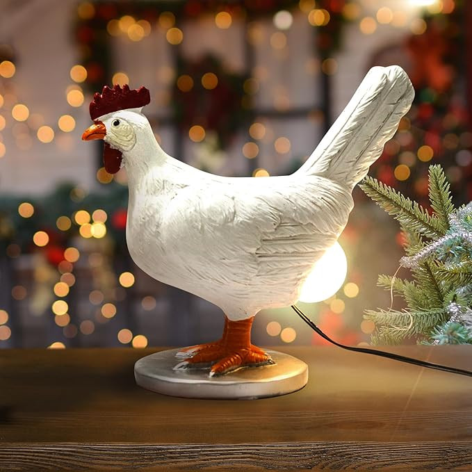 Chicken Lamp, 3D Chicken Table Lamp, Chicken Egg Lamp, Chicken Lamp with Egg in Butt, Funny Resin... | Amazon (US)