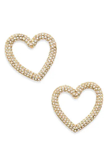 BaubleBar Amanda Heart Outline Stud Earrings in Clear at Nordstrom Rack | Nordstrom Rack