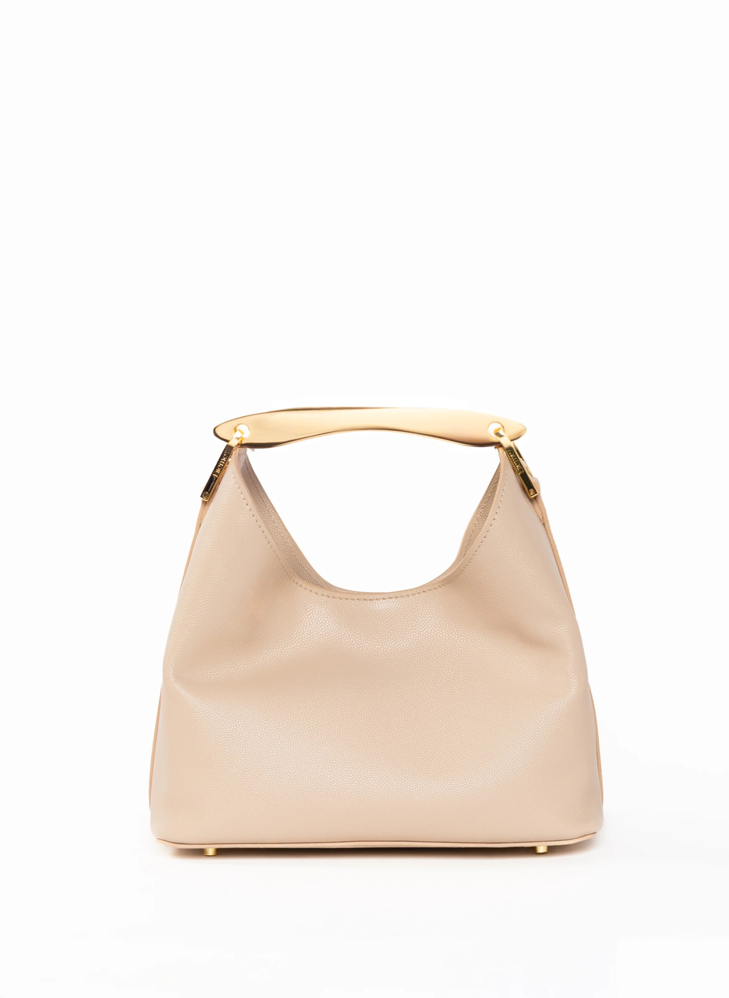 Small Boomerang Caviar Leather Nude - French Leather Bags - Elleme | Elleme